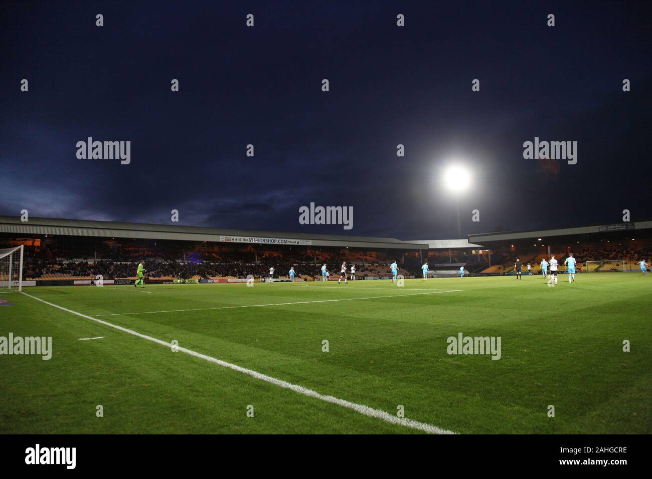 Burslem, Staffordshire, Regno Unito. Vale Park, casa a Port vale fc, sotto i riflettori. Foto Stock