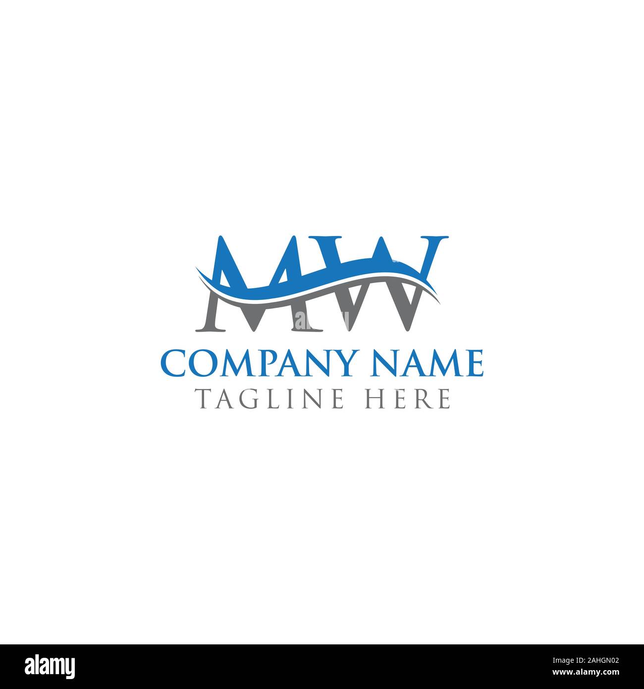 MW iniziale lettera Logo Design template vettoriale. Lettera astratta MW logo Design Illustrazione Vettoriale