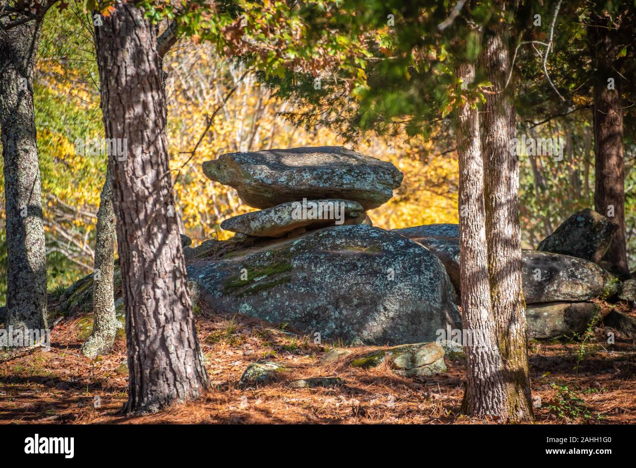 Rocce impilate a Panola Mountain State Park vicino ad Atlanta, Georgia. (USA) Foto Stock