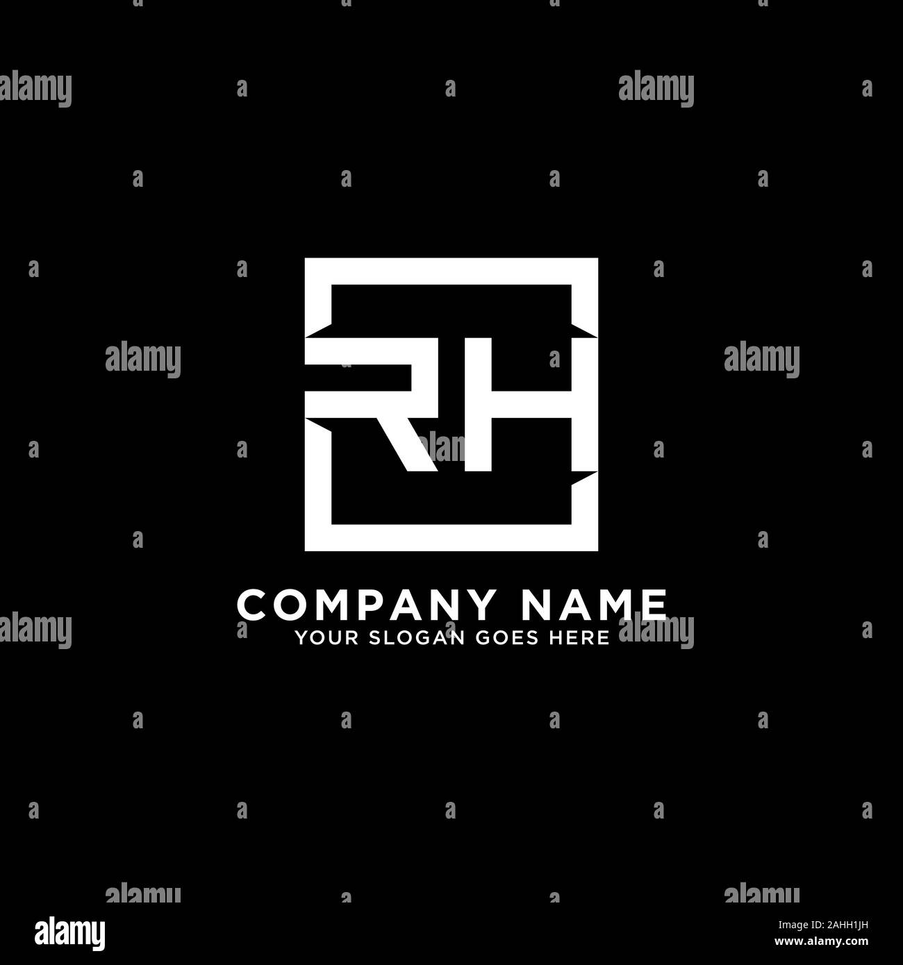 RH Square disegni logo, logo moderno modello Illustrazione Vettoriale
