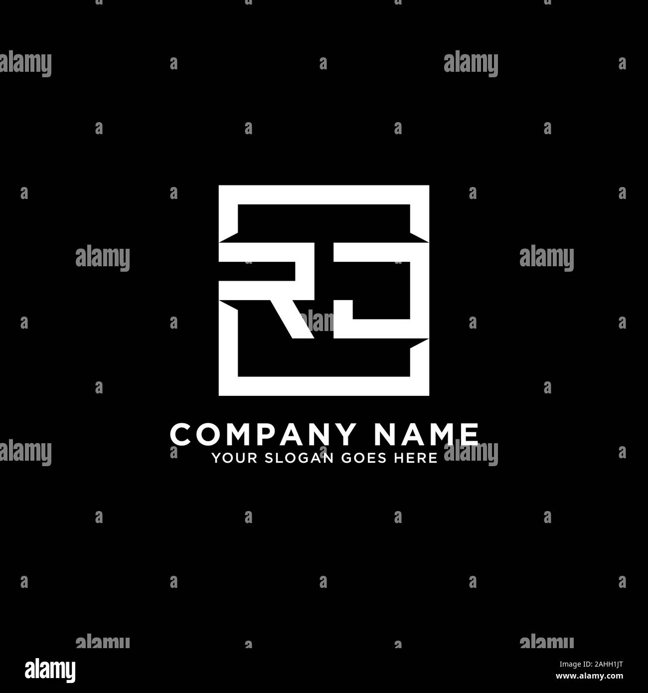 RJ Square disegni logo, logo moderno modello Illustrazione Vettoriale