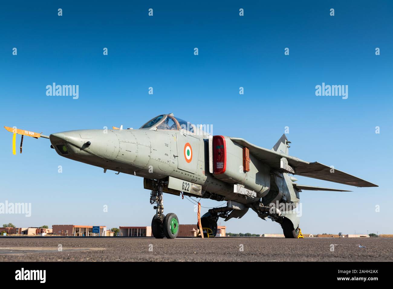 Forza aerea indiana MiG-27 jet da combattimento. L'ultimo parafango swing squadrone della forza aerea indiana gradualmente la MiG-27 su dicembre 27, 2019 Foto Stock