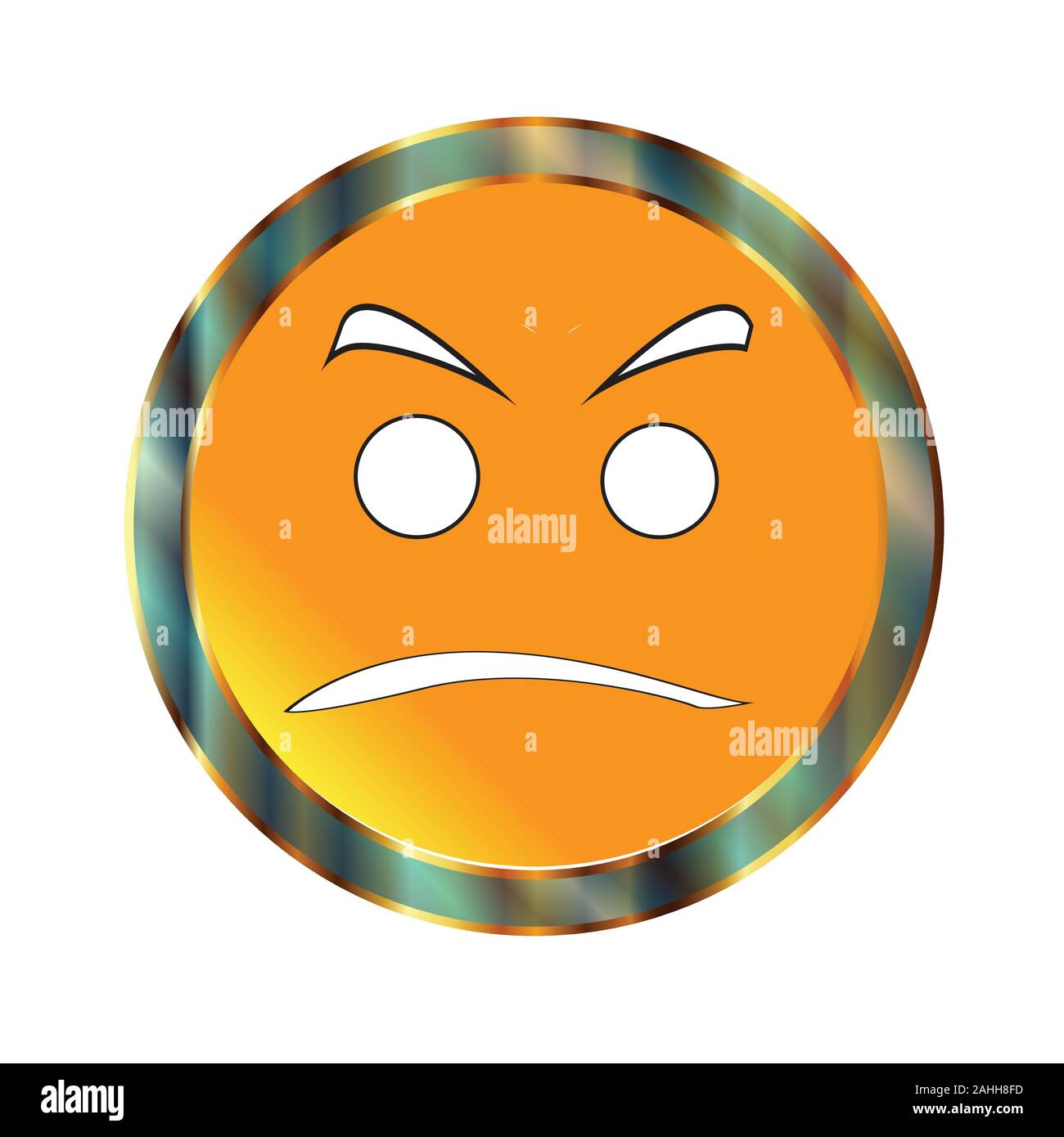 Un giallo arancione per andare sorriso positivo emoticon quasi la faccia felice Illustrazione Vettoriale