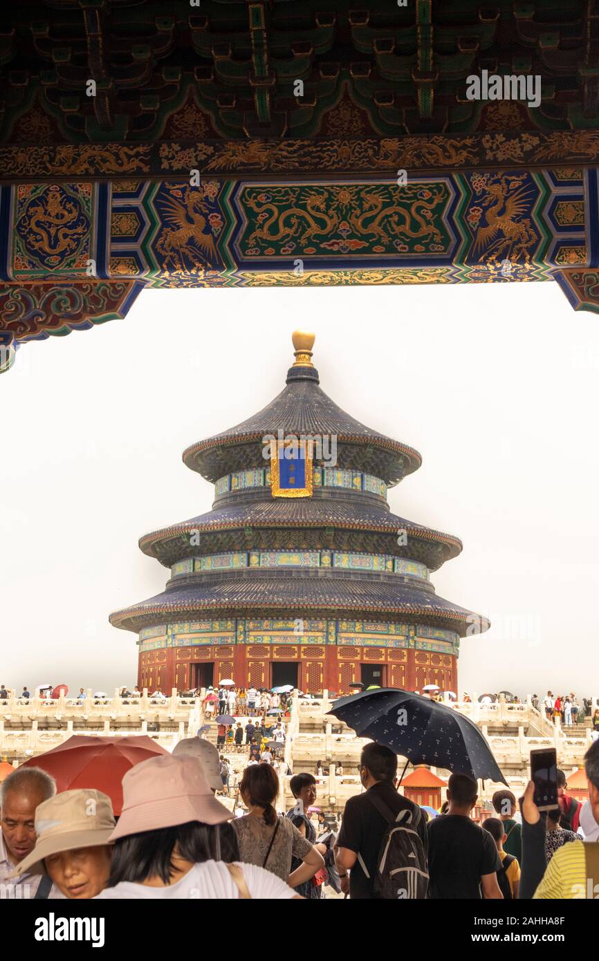 La Sala della Preghiera del Buon Raccolto, nel Tempio del Paradiso, Pechino, Cina Foto Stock