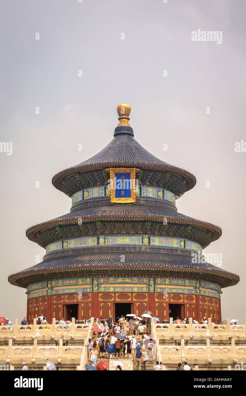 La Sala della Preghiera del Buon Raccolto, nel Tempio del Paradiso, Pechino, Cina Foto Stock