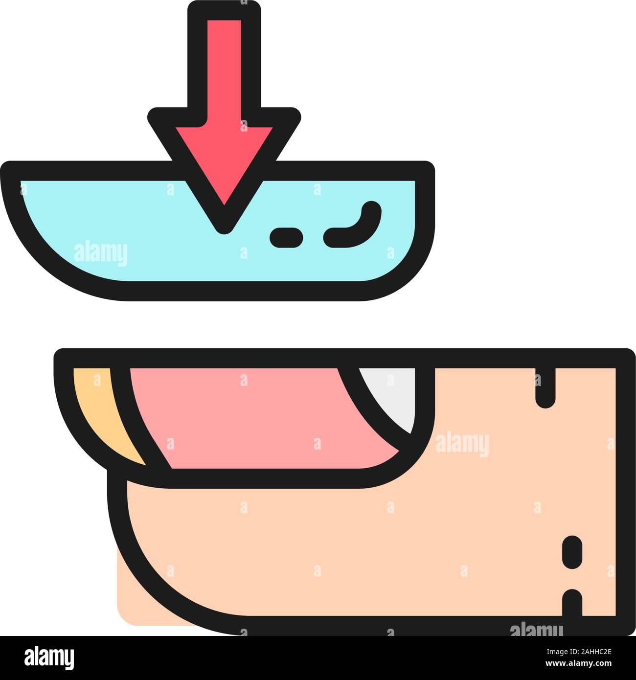 Unghia finta, estesa UNGHIE MANICURE PARRUCCHIERE colore piatto icona linea. Illustrazione Vettoriale