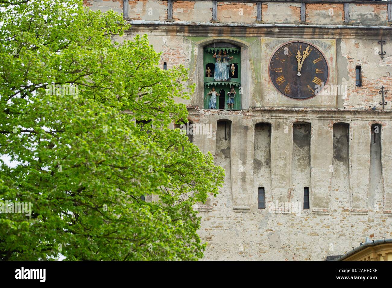 Il ben conservato centro storico di Sighișoara, nella contea di Mures, Romania, è un popolare transilvana destinazione turistica. Foto Stock