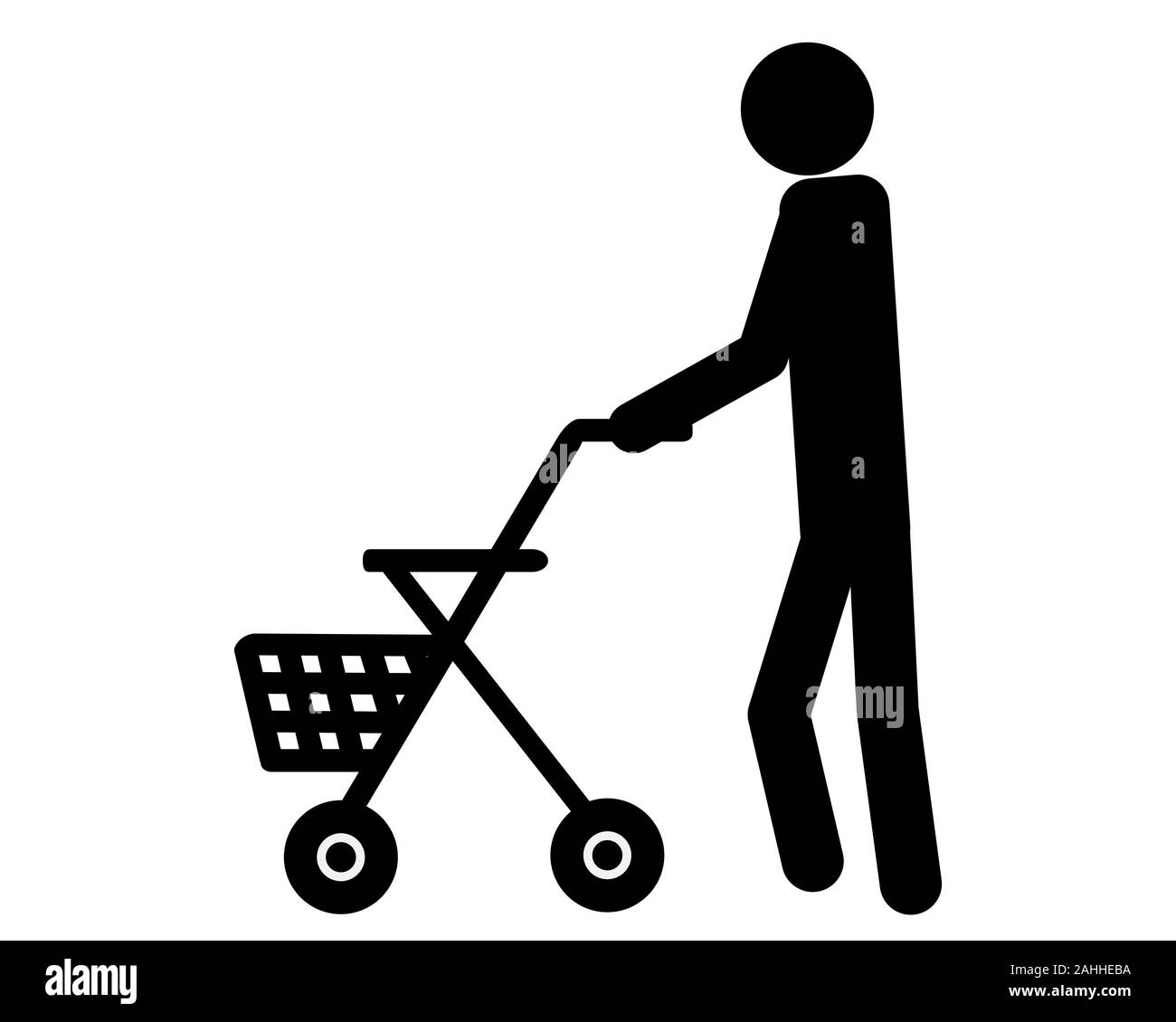 Persona che cammina con rollator su bianco Foto Stock Persona che cammina con rollator su bianco Foto Stock