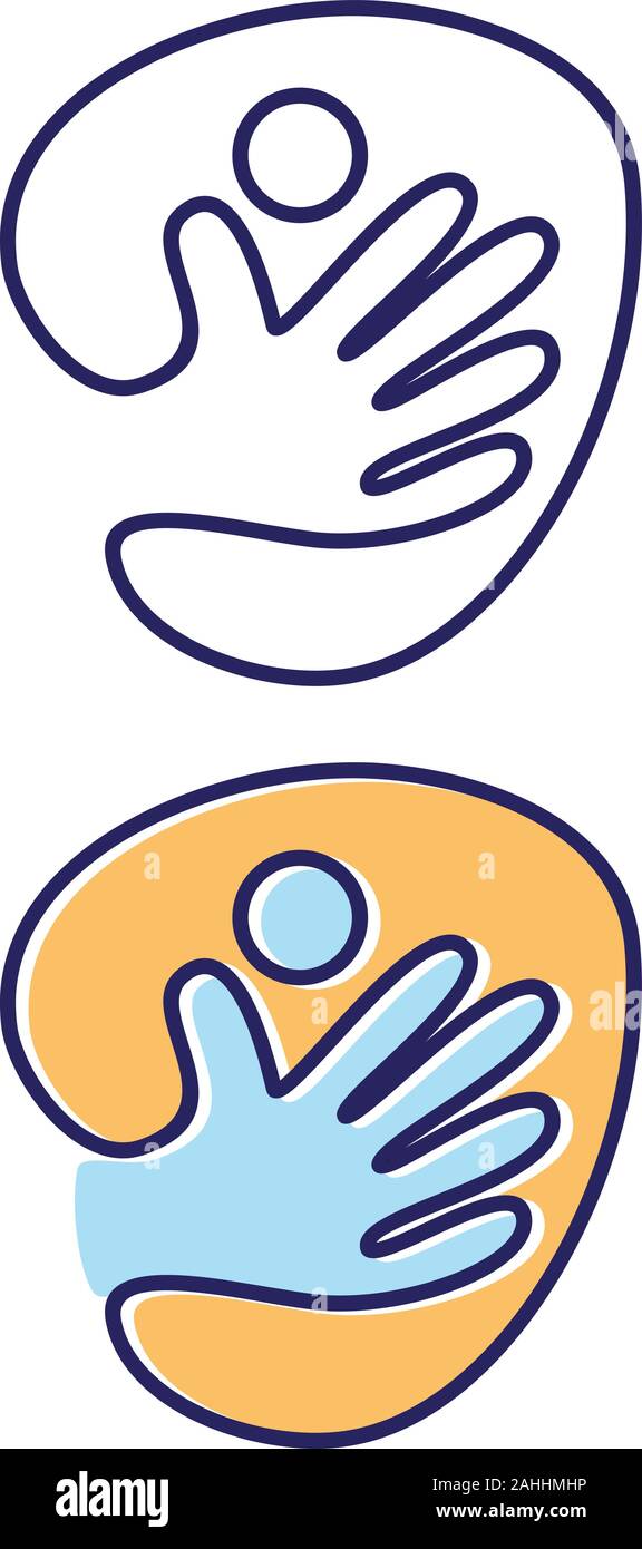 Vettore mano astratti Persone icona simbolo sullo sfondo bianco. Persone in astratto e stile piatta per l'elemento di design. Illustrazione vettoriale EPS.EPS 8.1 Illustrazione Vettoriale