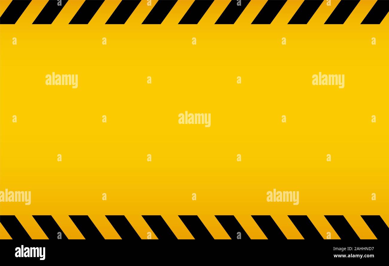 Attenzione backgorund. Giallo e nero a strisce di linea. Vuoto sullo sfondo di avvertimento per il design progect. Accesso negato. Lavori stradali in corso Foto Stock
