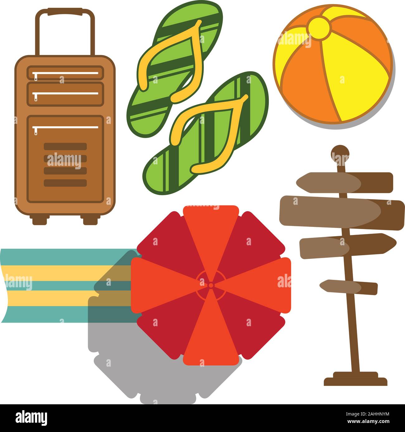 Set di viaggi e vacanze icona in stile appartamento. Icona vettore impostato per l'elemento di design. Illustrazione vettoriale EPS.EPS 8.10 Illustrazione Vettoriale