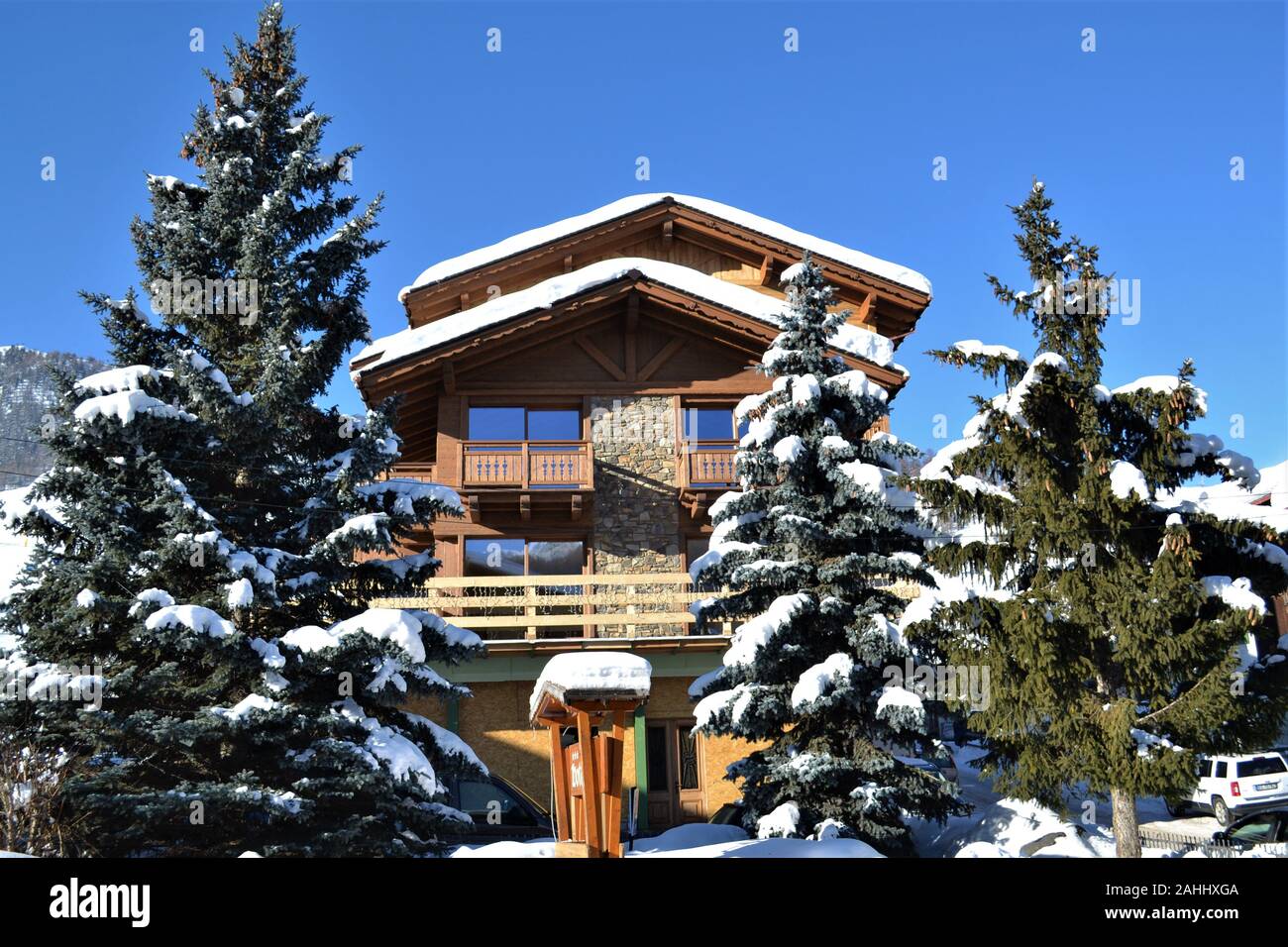 Stagione invernale, Livigno ITALIA Foto Stock