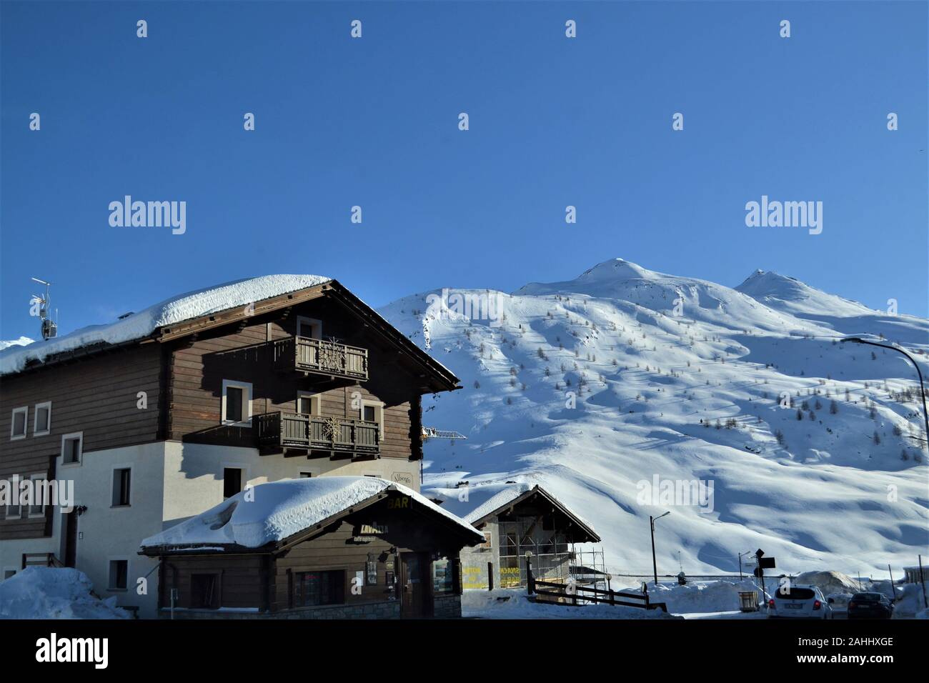 Stagione invernale, Livigno ITALIA Foto Stock
