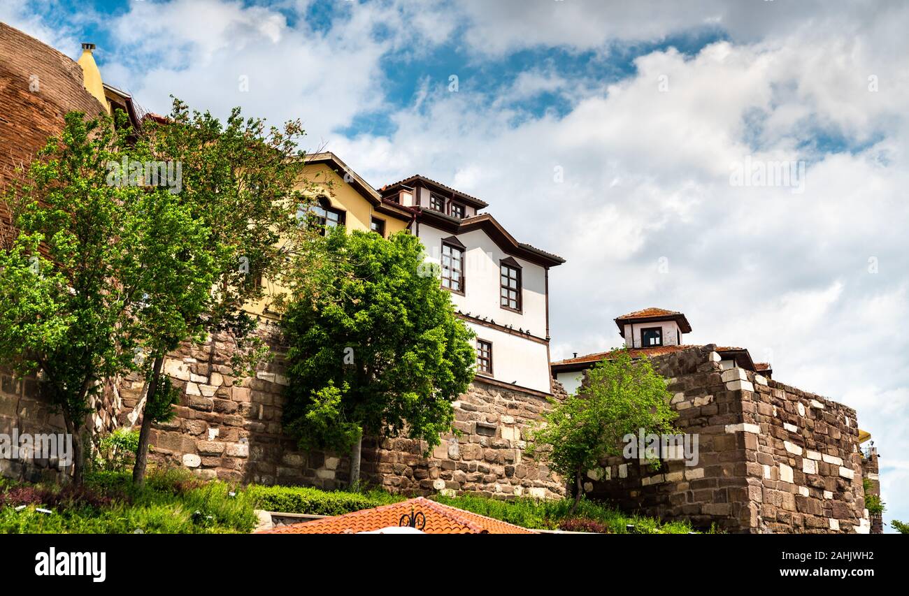 Case nella città vecchia di Ankara, Turchia Foto Stock
