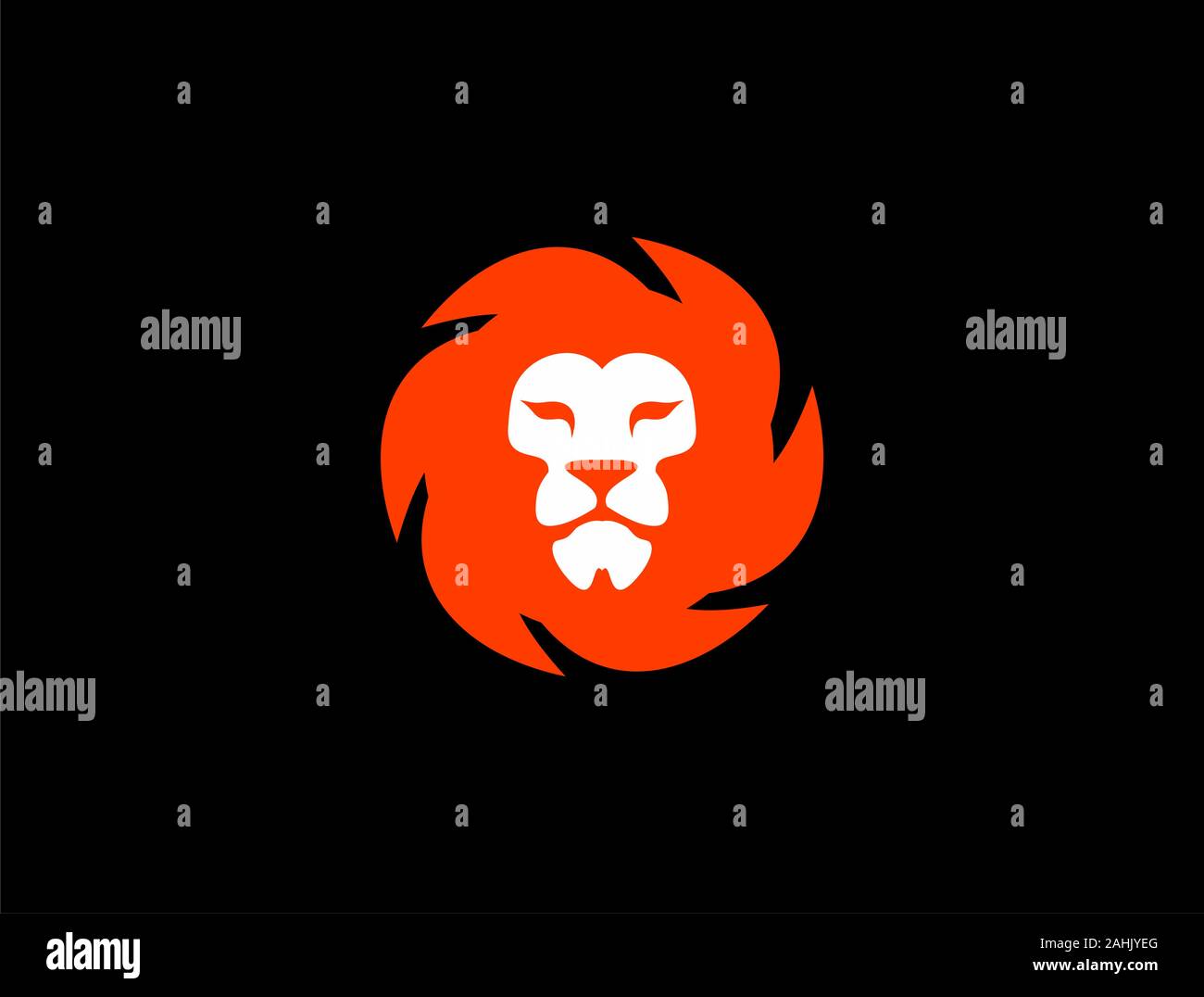Orange Lion Logo vettoriale Illustrazione Vettoriale