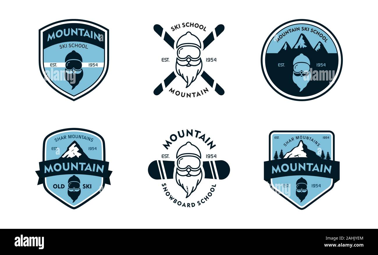 Sci e Snowboard badge. Illustrazione Vettoriale Illustrazione Vettoriale