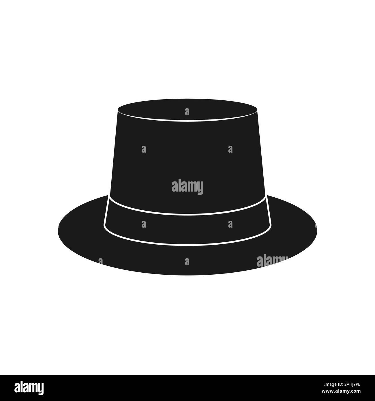 Silhouette del cappello. Icona di acconciatura, hat. Profilo isolato su uno sfondo bianco. Uno stile piatto Illustrazione Vettoriale