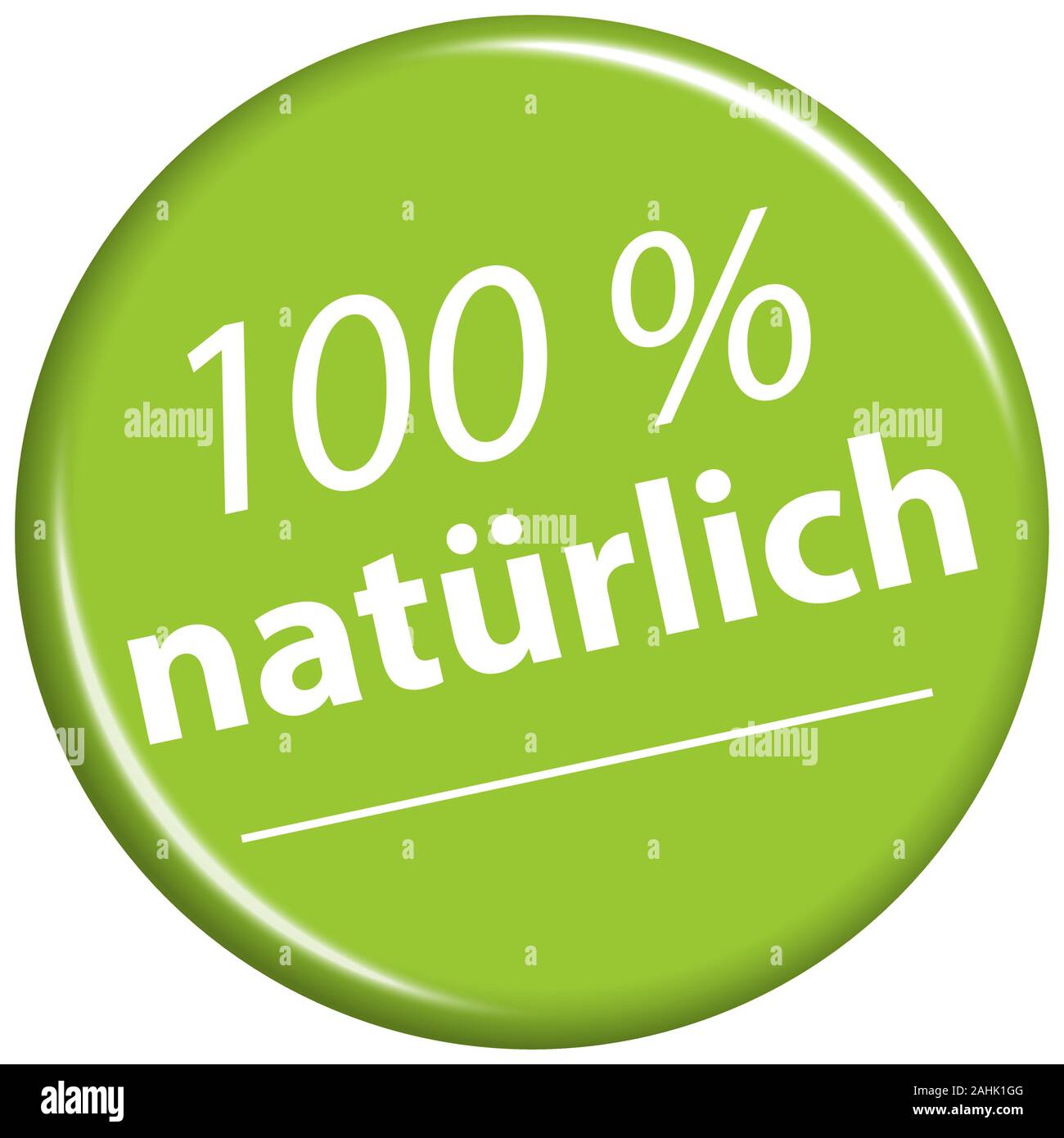 EPS 10 vettore con verde rotondo magnete colorati con testo naturale al cento per cento (in tedesco) Illustrazione Vettoriale
