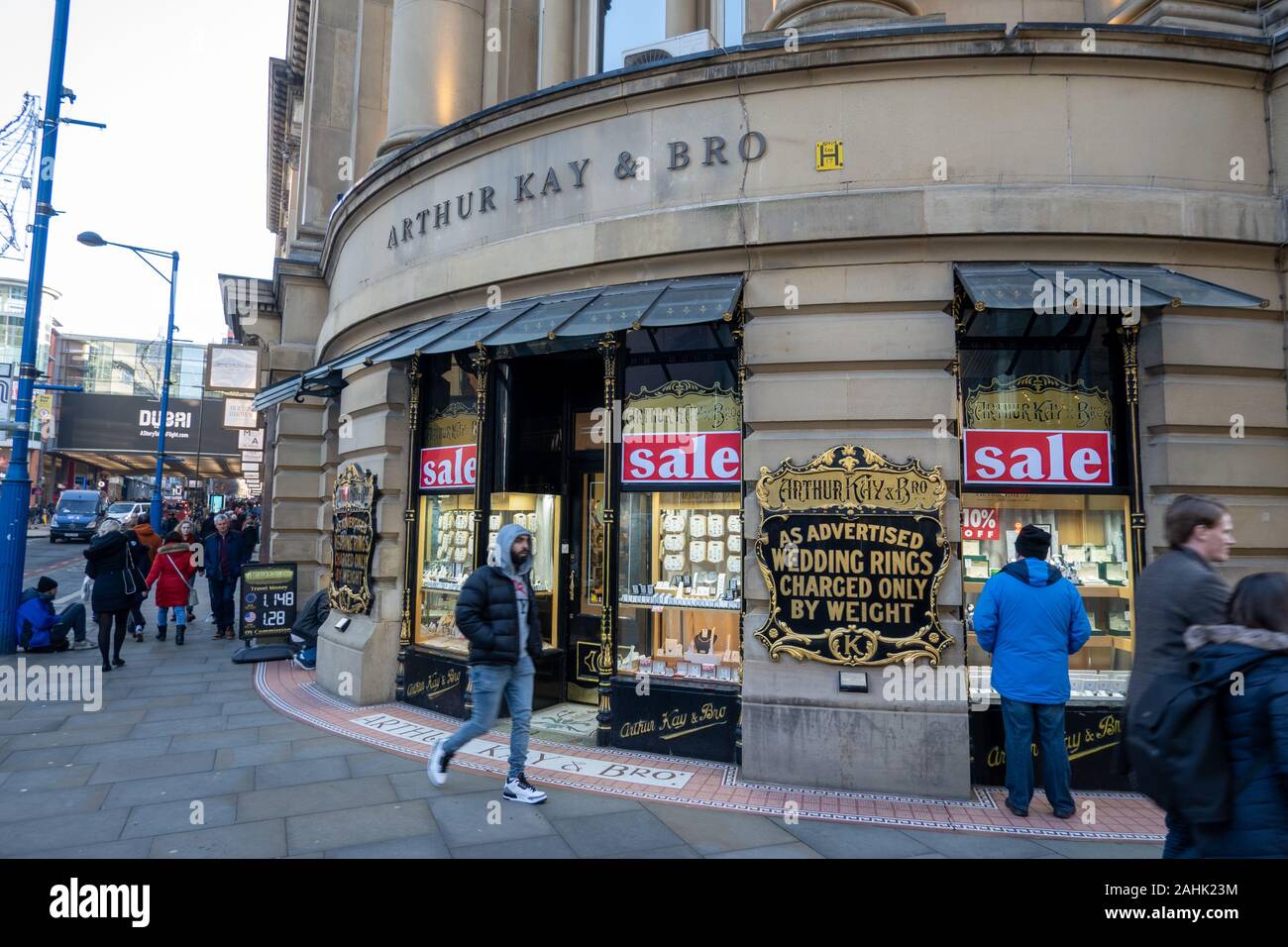 Arthur Kay e Bro, gioiellerie, Manchester City Centre Foto Stock
