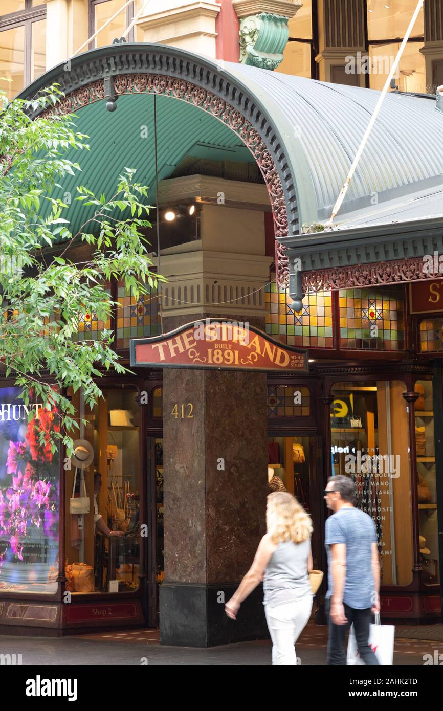Strand Arcade Sydney; vittoriana shopping arcade su Pitt Street, il centro cittadino di Sydney, Sydney Australia Foto Stock