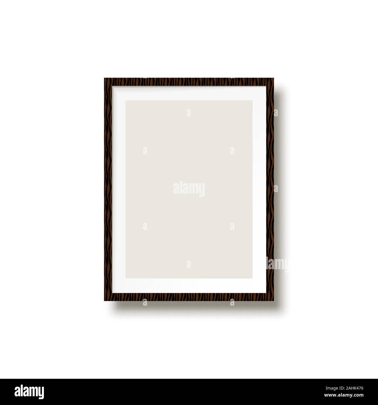 Photo Frame, texture di legno. Su sfondo bianco vettore Illustrazione Vettoriale
