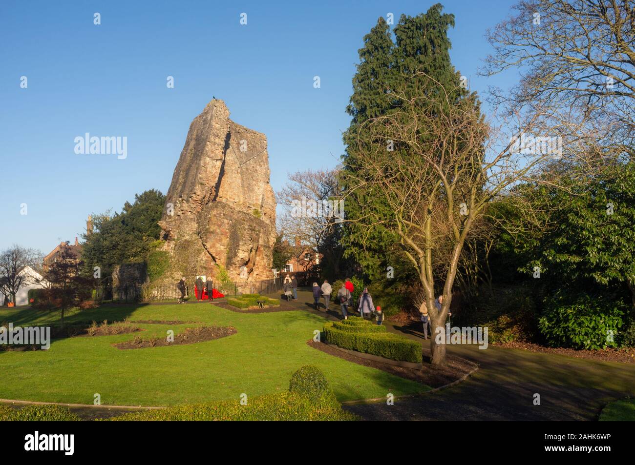 Bridgnorth Castello, Bridgnorth, Shropshire, Regno Unito Foto Stock