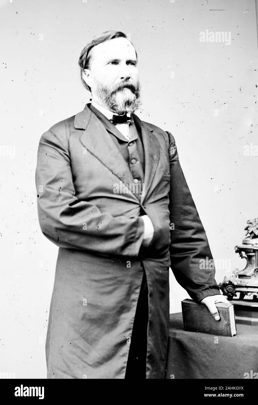 James Longstreet (1821 - 1904) generale confederato della Guerra Civile americana e le principali subordinate al generale Robert E. Lee, che lo ha chiamato il suo 'Old War Horse" Foto Stock