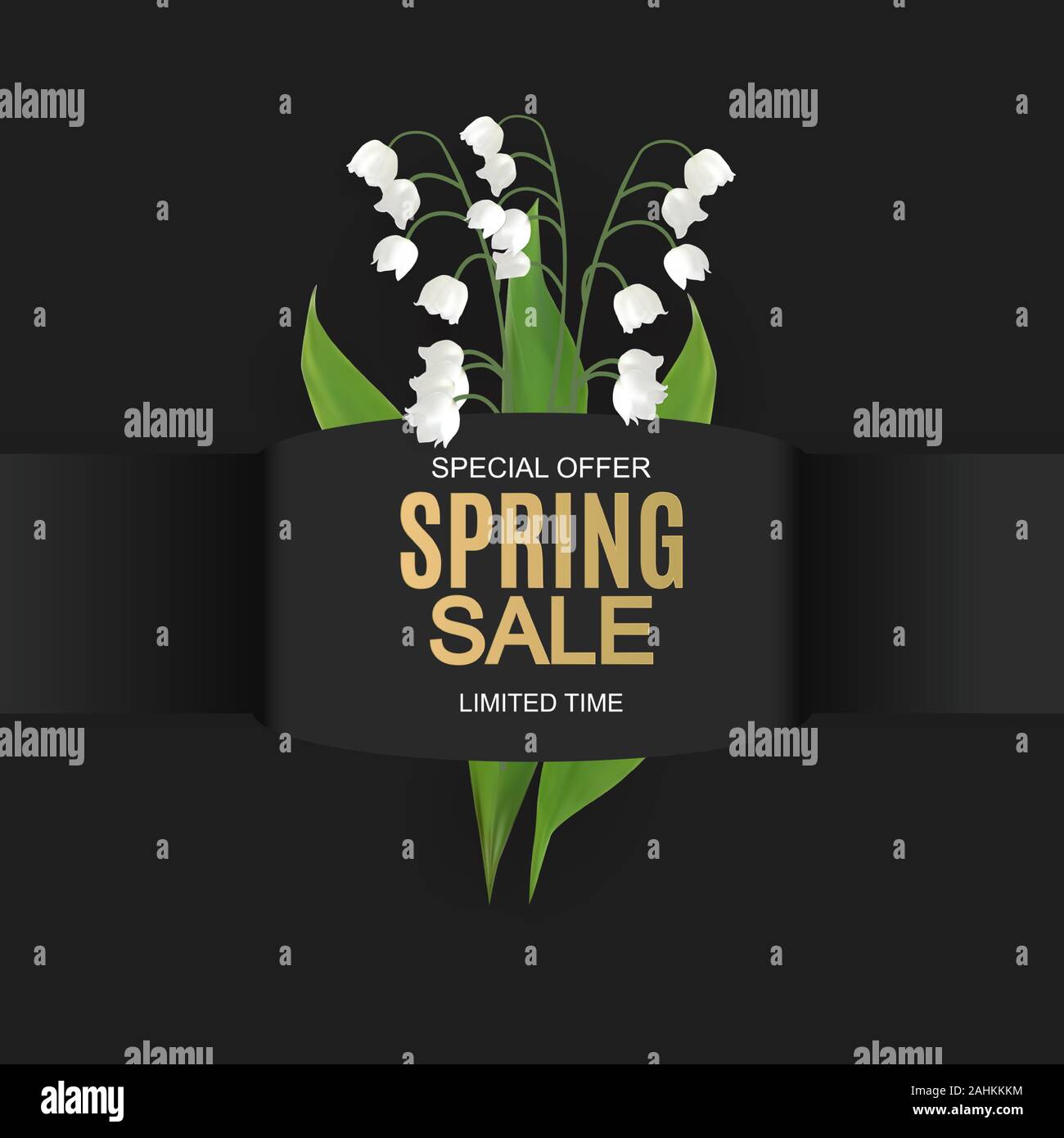 La molla vendita carino sfondo con fiori colorati in elementi. Illustrazione Vettoriale Illustrazione Vettoriale