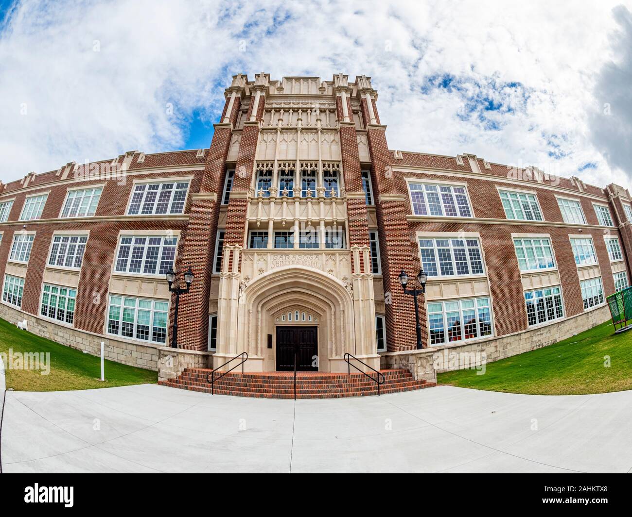 Esterno del Sarasota Art Museum di Ringling College in l olf Sarasota High School in Sarasota Florida Foto Stock