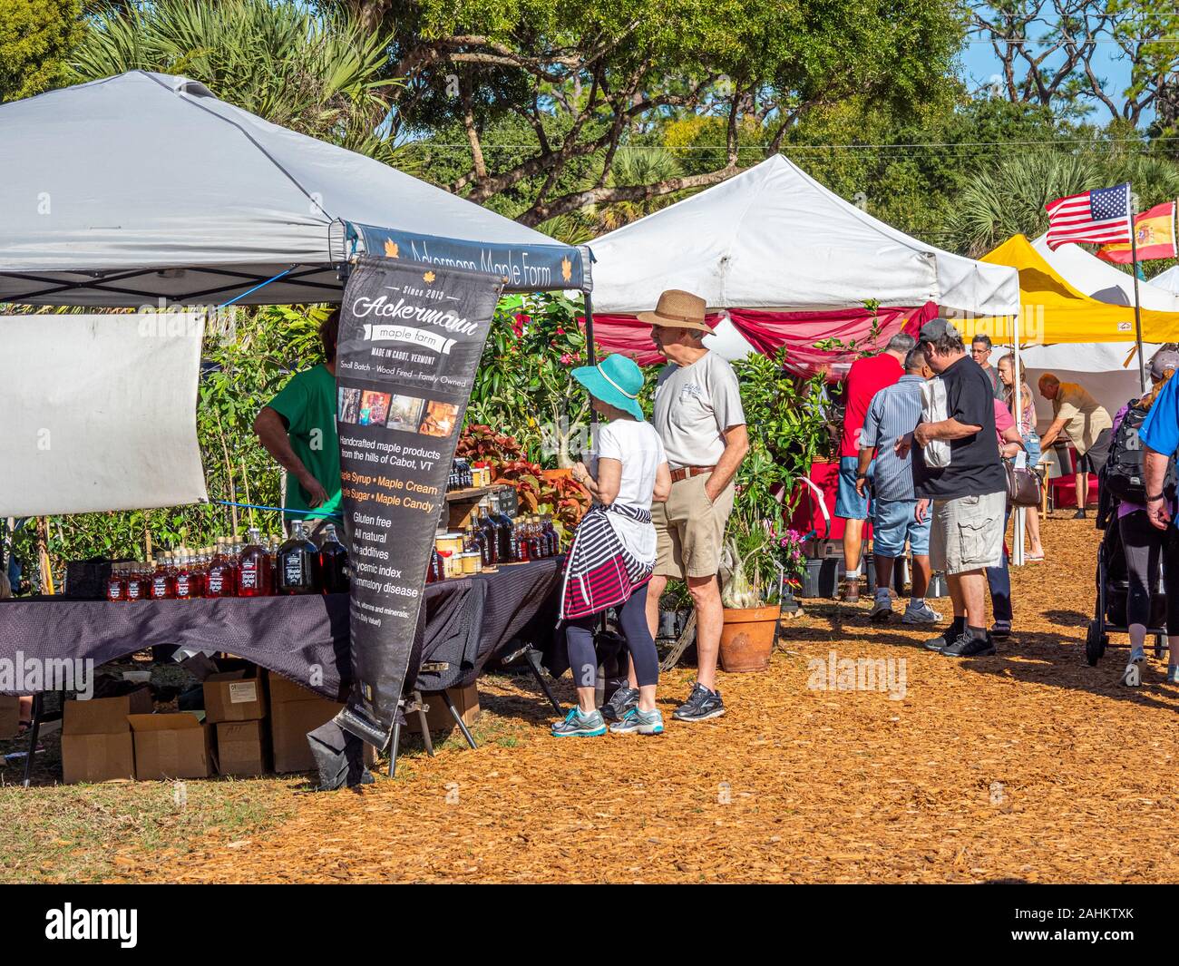 La Englewood Farmers Market un mercato all'aperto in Englewood Florida Foto Stock