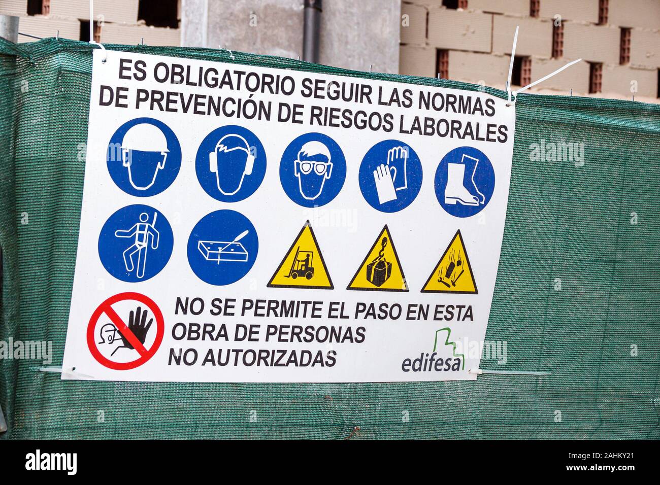 Valencia Spagna,Latino latino ispanico,Ciutat Vella,città vecchia,quartiere storico,sotto costruzione nuovo cantiere costruttore cantiere,sito rete, sicuro Foto Stock