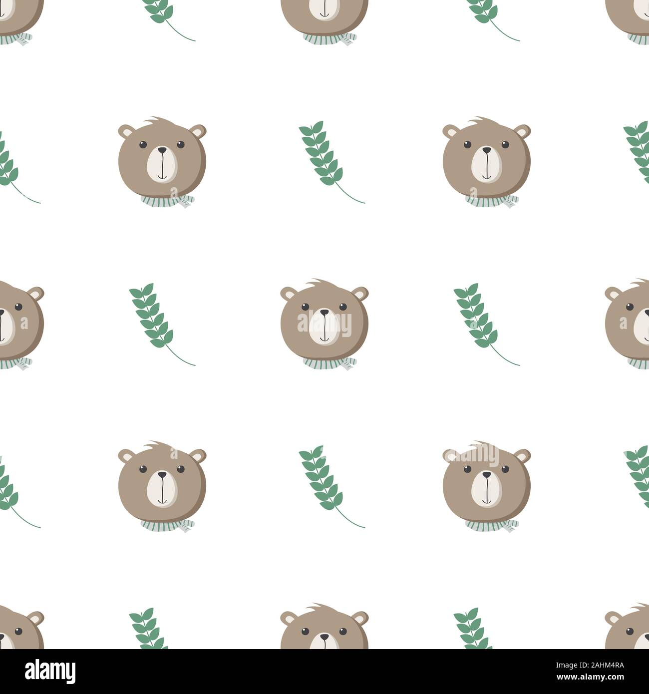 Seamless Pattern con il simpatico orso concetto in uno sfondo bianco Illustrazione Vettoriale