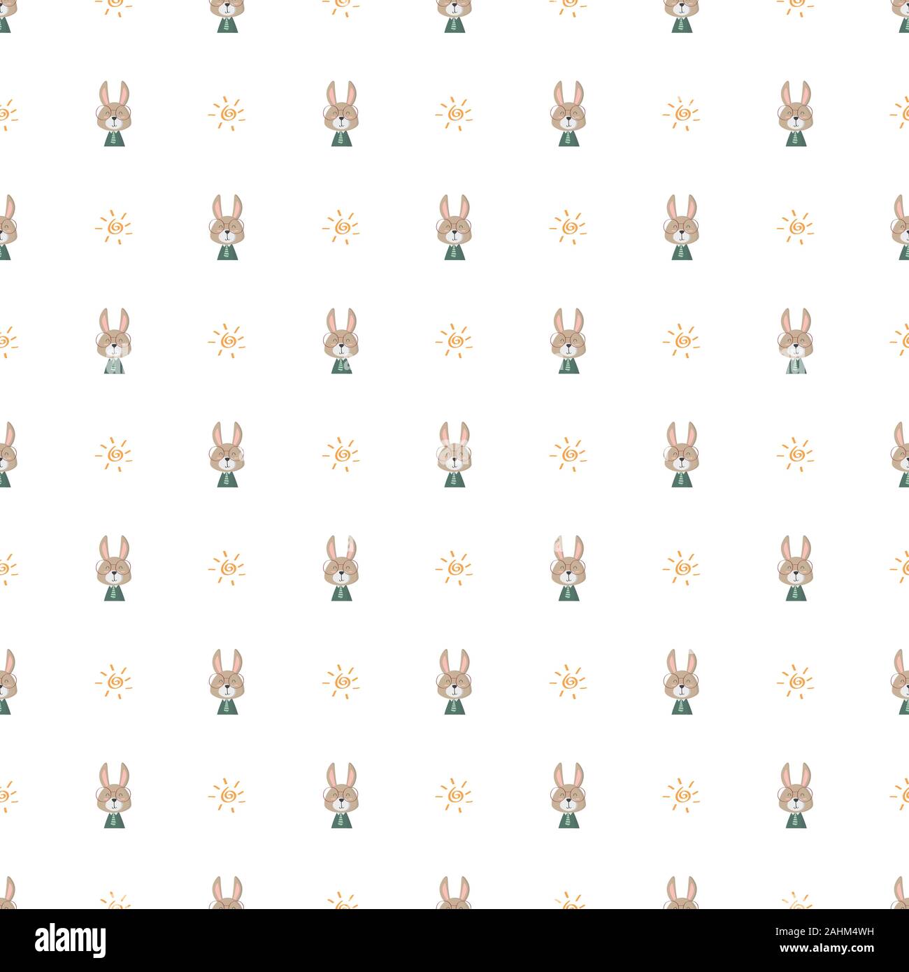 Modello senza cuciture con cute bunny concetto in uno sfondo bianco Illustrazione Vettoriale