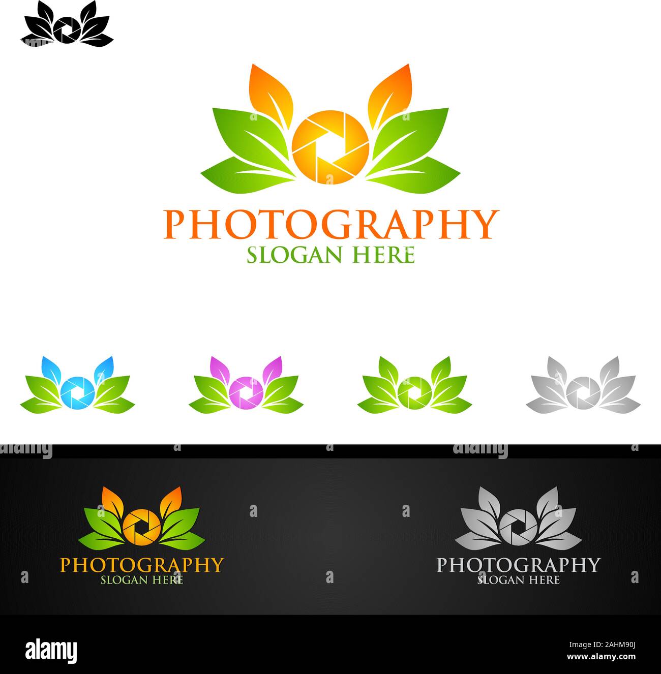 La natura della fotografia icona Logo vettoriale del modello di progettazione Illustrazione Vettoriale