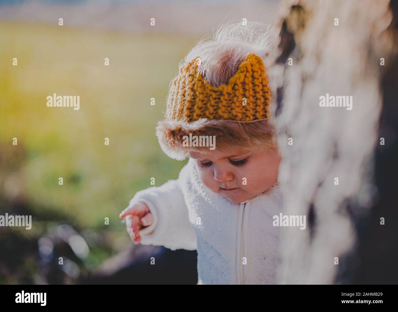 Little Boy vestito come Max da dove le cose selvagge sono nei boschi Foto Stock