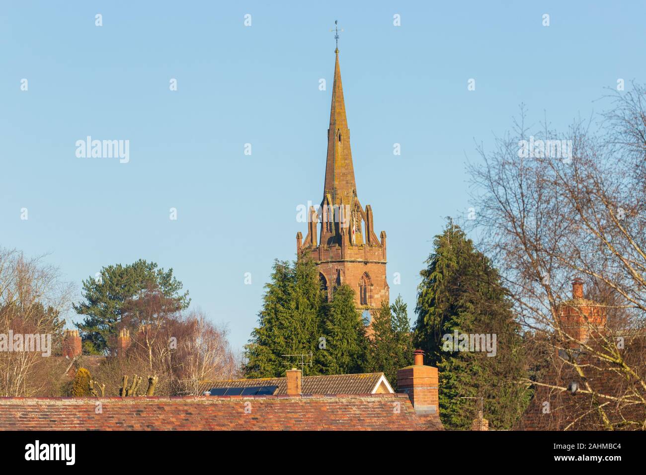 St Chad's Chiesa nel bellissimo villaggio rurale di Pattingham in South Staffordshire Foto Stock