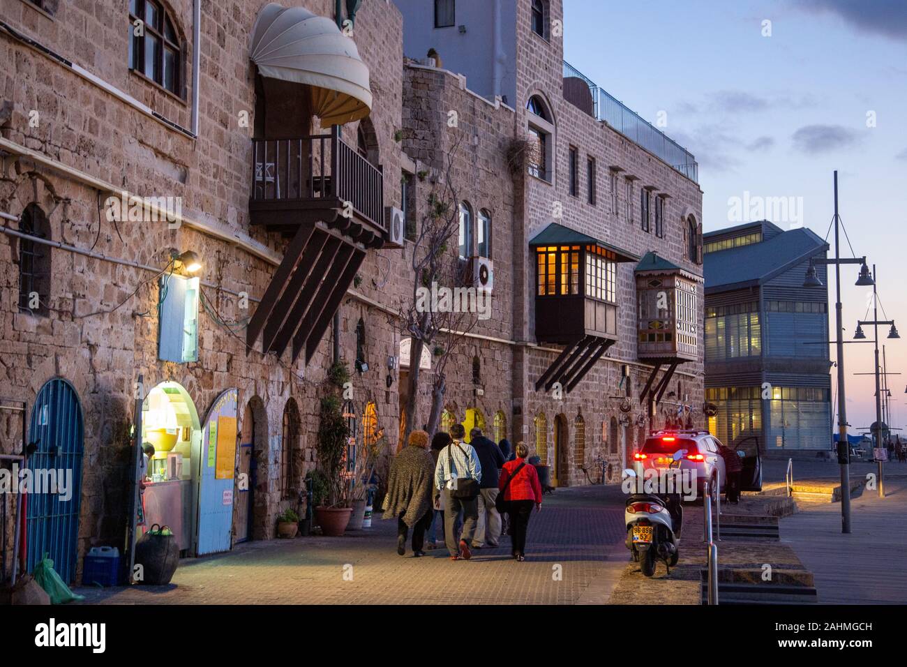 Vecchia Jaffa Porto, Tel Aviv, Israele è ora utilizzato come porto di pesca e di attrazione turistica Foto Stock