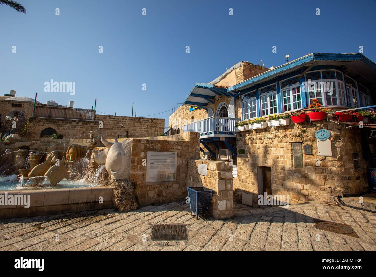 Israele, Tel Aviv-Yafo, Kikar Kdumim (Kdumim square) Centro di vecchia Jaffa Foto Stock