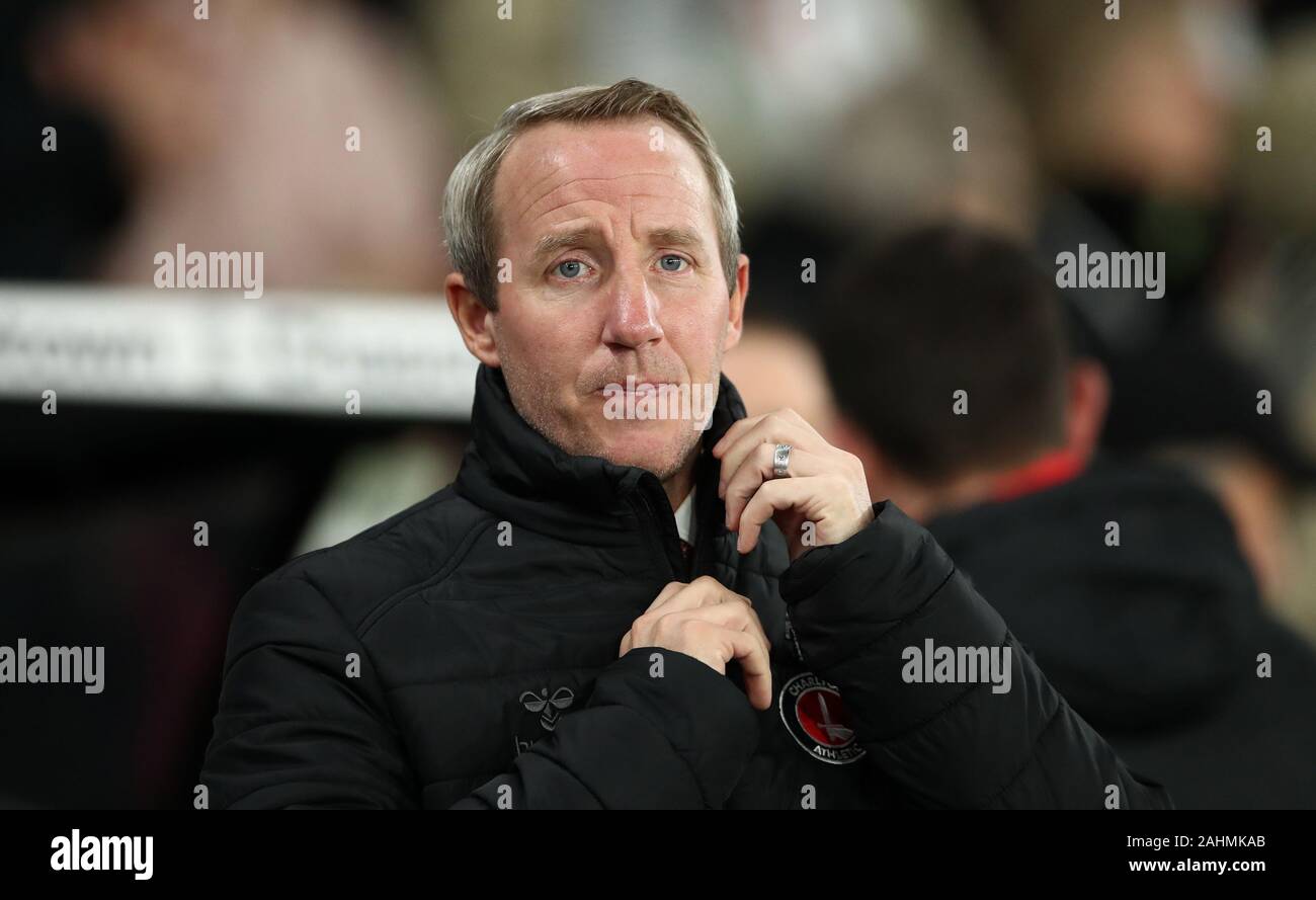 Charlton Athletic manager Lee Bowyer Foto Stock