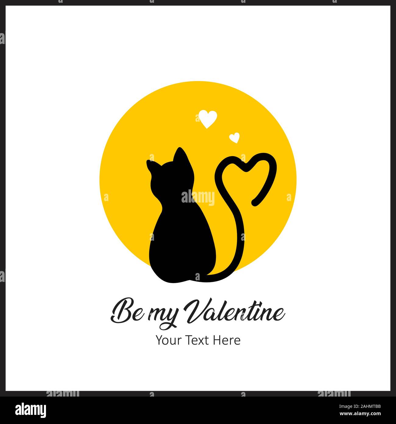 Illustrazione Vettoriale di Cute cat, il giorno di San Valentino biglietto di auguri Illustrazione Vettoriale