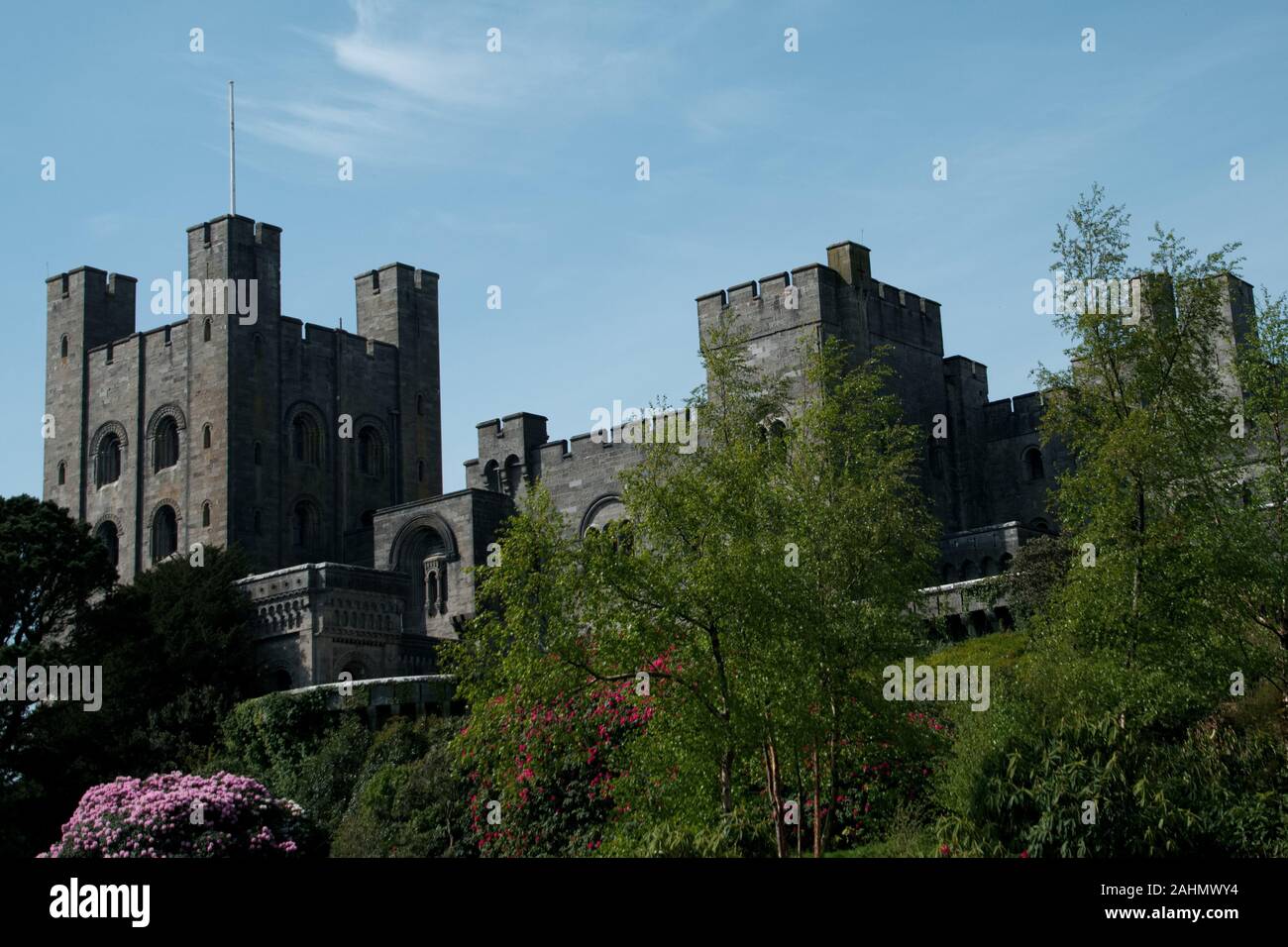 Penrhyn Castello, Llandygai, Bangor, Gwynedd, Galles Foto Stock