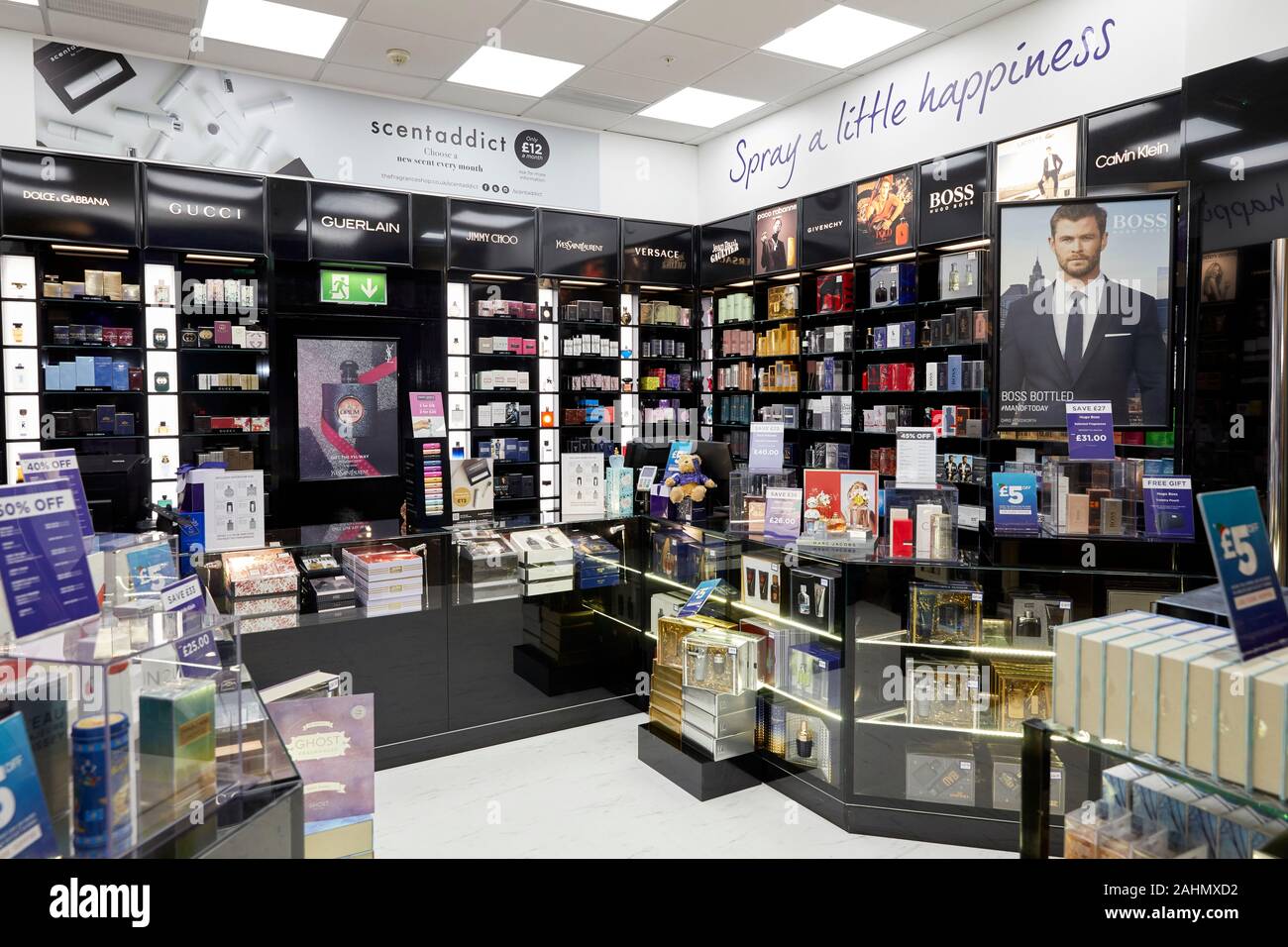 La fragranza si apre il negozio in uscita di Lowry a MediaCity, Salford Quays. Foto Stock