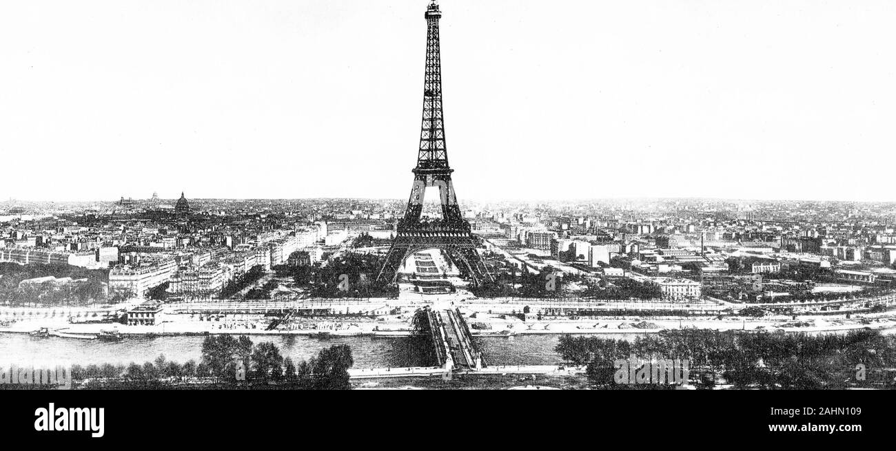 Panorama di Parigi, in Francia, primi 1900s Foto Stock