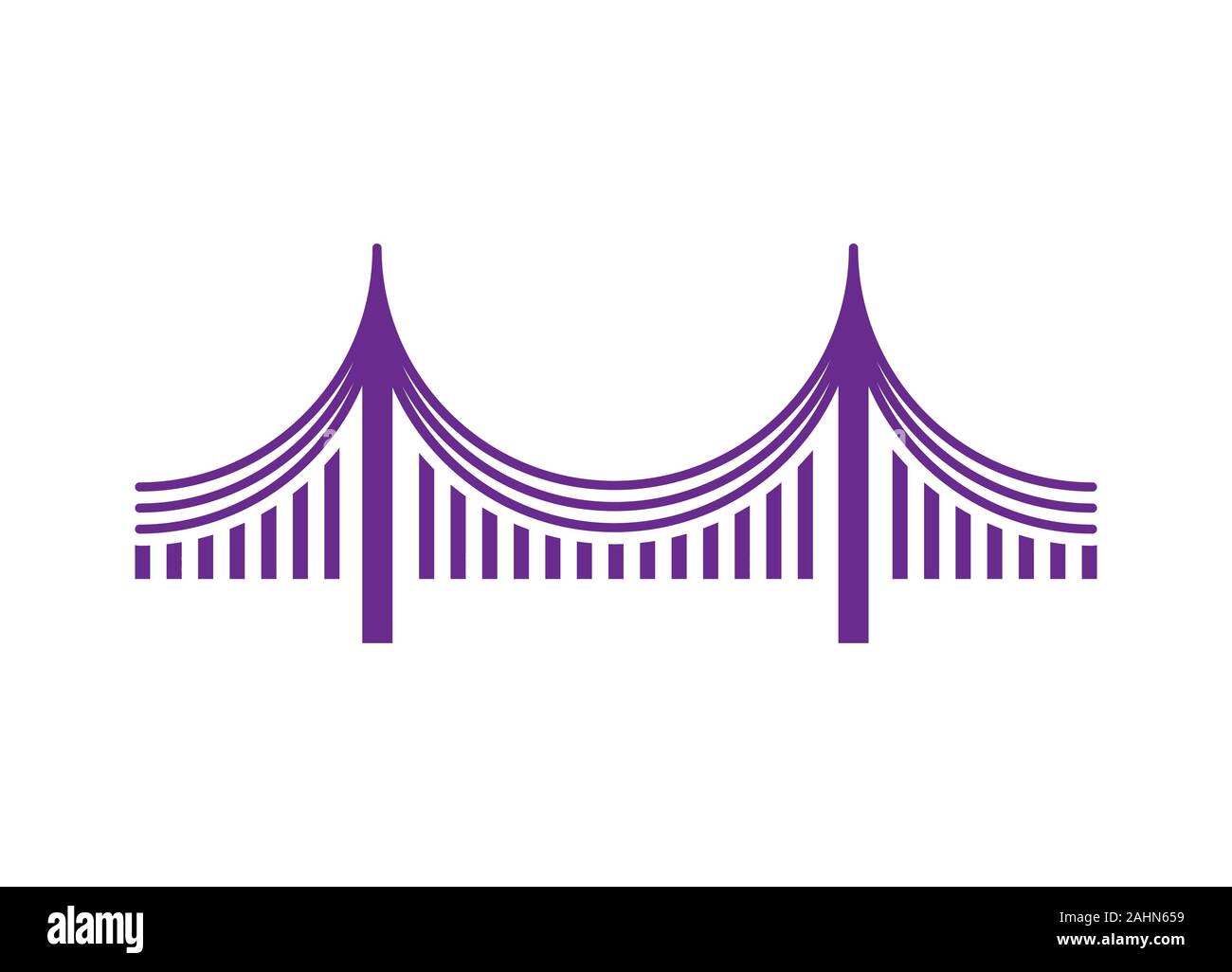 Creative ponte astratto logo design template vettoriale Illustrazione Vettoriale