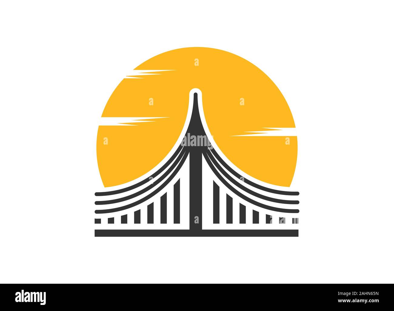 Creative ponte astratto logo design template vettoriale Illustrazione Vettoriale
