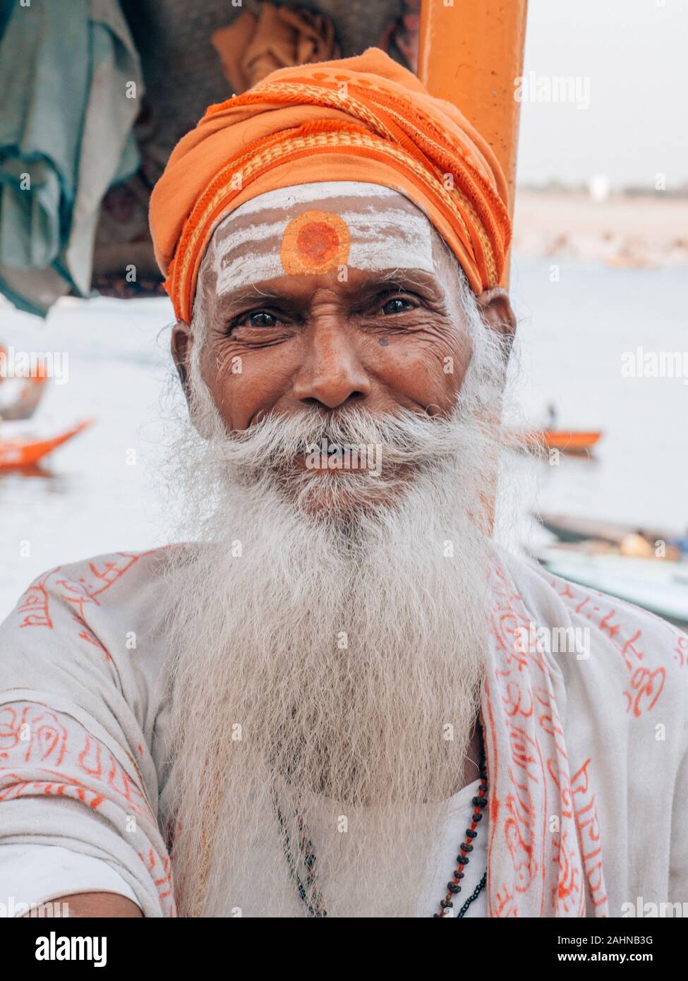 un guru tradizionale indiano Foto Stock