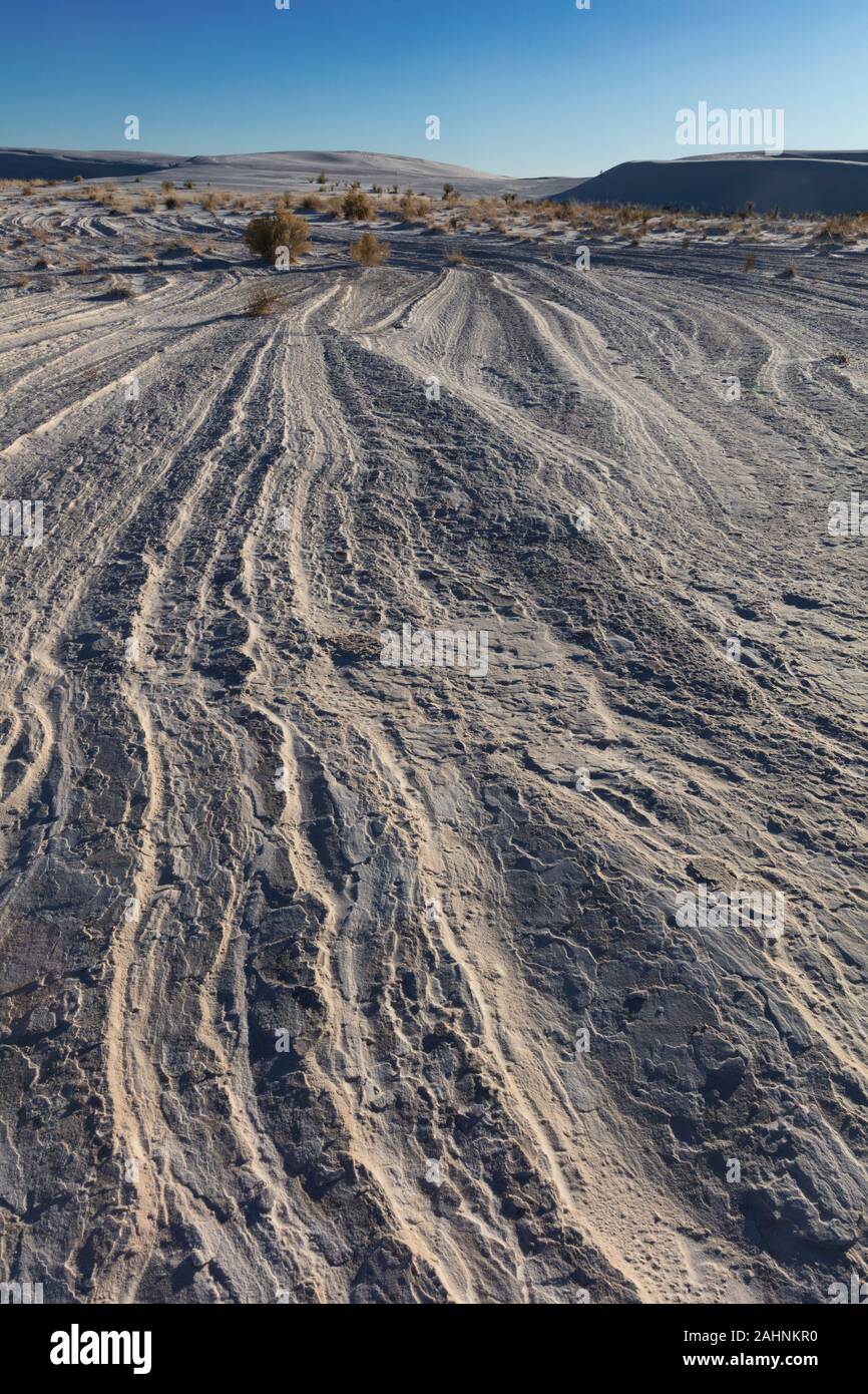 Schemi di evaporazione del gesso, White Sands National Park Foto Stock