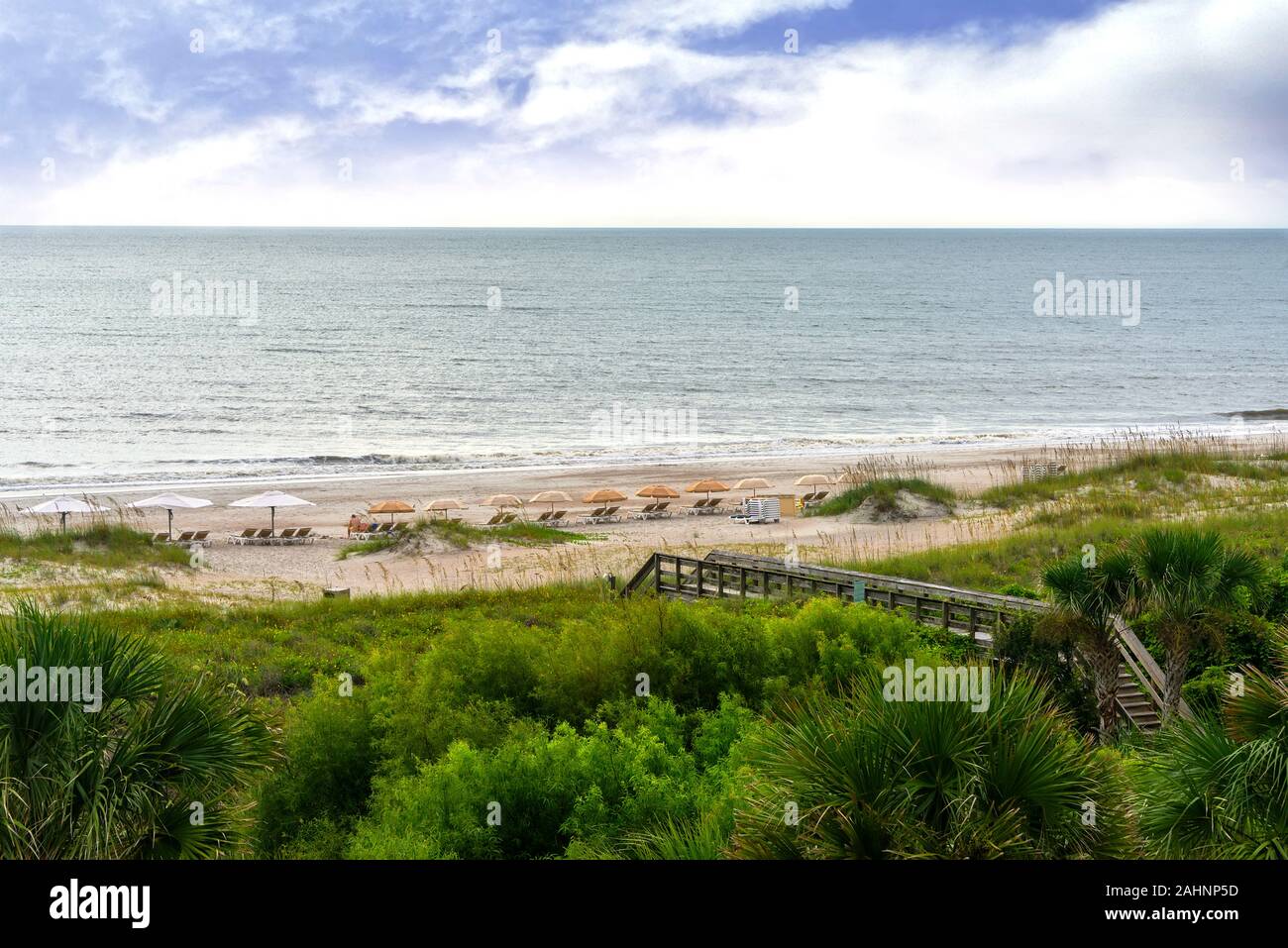 Sulla spiaggia di Amelia Island nel nord della Florida lungo l'Oceano Atlantico Foto Stock