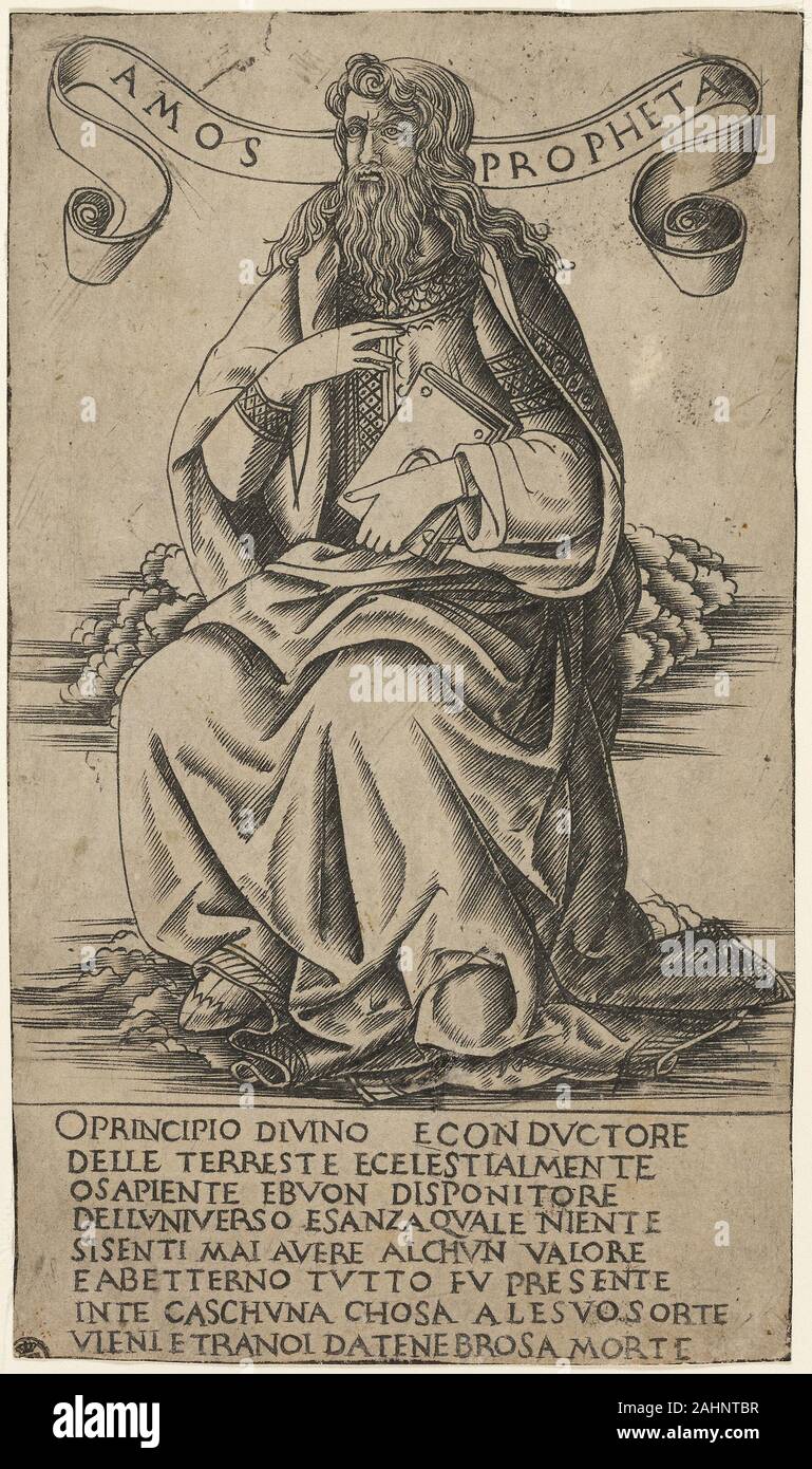 Francesco Rosselli. Il profeta Amos. 1480-1490. L'Italia. Incisione su carta Foto Stock