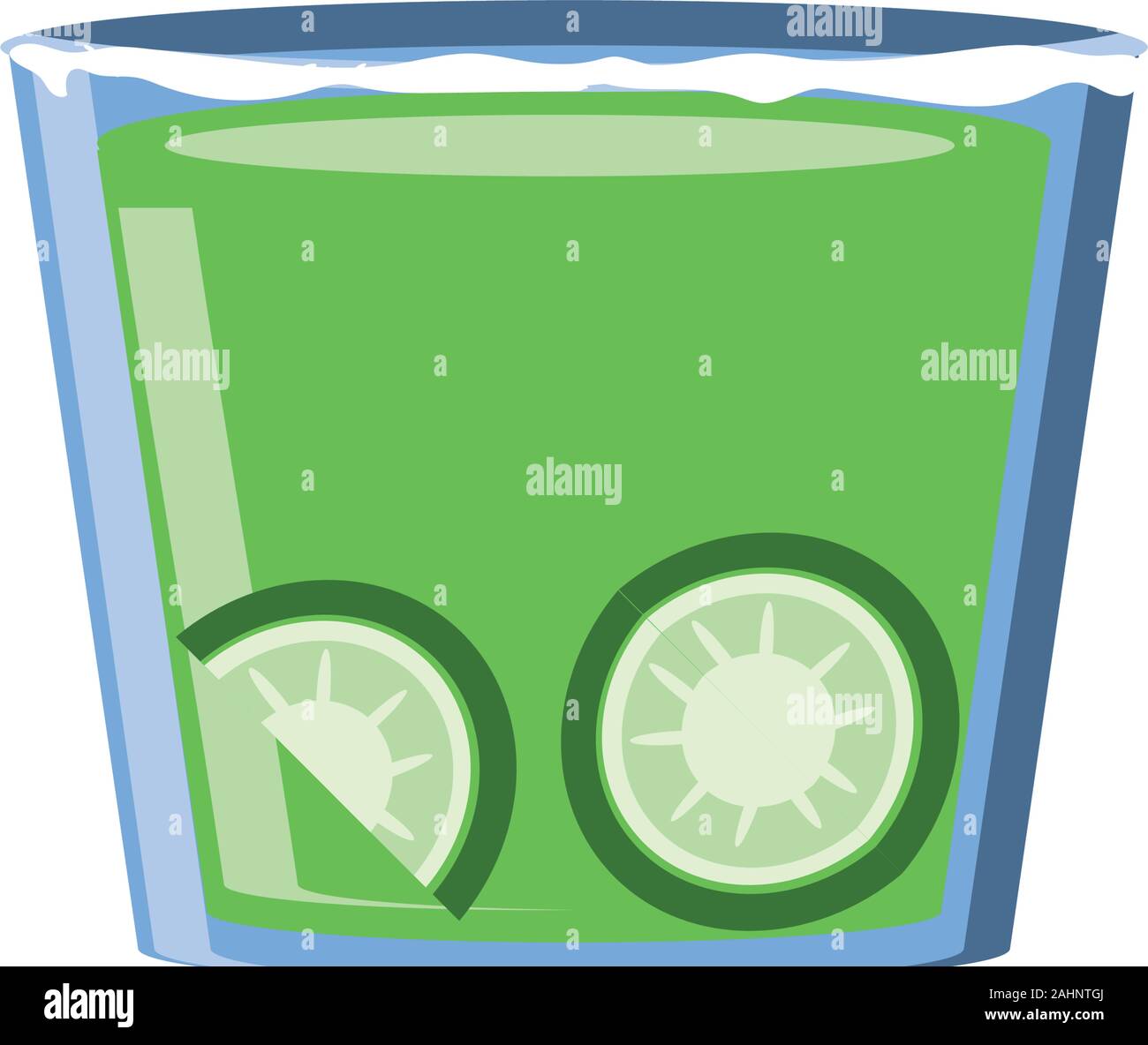 Vetro con limone e bere su sfondo bianco illustrazione vettoriale design Illustrazione Vettoriale